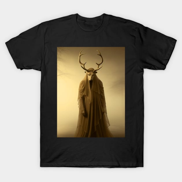 Scary Horned Demon 2: In My Nightmares on a Dark Background T-Shirt by Puff Sumo